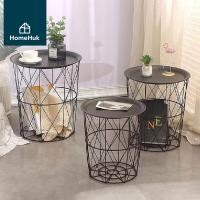 ราคา HomeHuk โต๊ะกลม มีที่เก็บของ พร้อมฝาปิด ยกออกได้ โต๊ะกลาง โต๊ะกลางโซฟา โต๊ะโซฟา โต๊ะกาแฟ โต๊ะกลางไม้ โต๊ะรับแขก โต๊ะหน้าโซฟา Metal Wire Basket Table 38.5x44cm (6179345504)