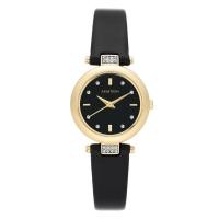 ราคา ARMITRON AR75/5710BKGPBK (W19) Swarovski Crystal Accented นาฬิกาข้อมือผู้หญิง สายหนัง สีดำ (3415683234)
