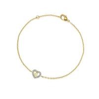 ราคา Jewelry Buffet สร้อยข้อมือ สร้อยข้อมือแฟชั่น สร้อยข้อมือจี้หัวใจ ดีไซน์น่ารัก ชุบทอง 18K ประดับเพชรสวิส (7901667841)