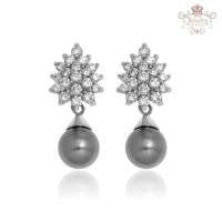 ราคา Jewelry Buffet ต่างหู ต่างหูมุก ต่างหูดีไซน์ ไข่มุกประดับเพชรสวิส ชุบทองคำขาว (896964934)
