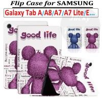 ราคา เคสหนัง PU ฝาพับ ลายหมี พร้อมช่องใส่บัตร สําหรับ SAMSUNG Galaxy Tab A8 A7 Lite A 8.0 8.7 10.1 10.4 10.5 นิ้ว E 9.6 นิ้ว T560 T561 SM-X205 X200 X207 SM-T225 T220 SM-T295 T290 T500 T505 T509 T510 T515 T