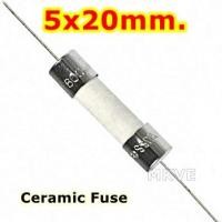 ราคา (5ตัว) 3.15A , 4A , 5A , 6.3A , 8A , 10A , 15A , 20A 250V เซรามิคฟิวส์ มีขา , Ceramic Fuse 5x20mm. (2264451648)