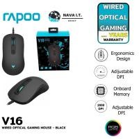 ราคา RAPOO V16 2000 DPI WIRED OPTICAL GAMING MOUSE BLACK ประกัน 2 ปี (2233405778)
