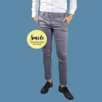 ราคา SMILE กางเกงสแลคชายขายาว ทรงเดฟ ผ้าซาตินยืด สีเทา (295713756)