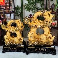 ราคา (รุ่นนิยมขายดีมาก) มังกรเลข8 เรียกทรัพย์ พร้อมปลาหลีฮื้อคู่เรียกโชคลาภ งานเรซิ่นทองพ่นทราย มี 4 ขนาดสวยมาก (1821157358)