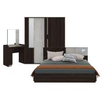 ราคา [กทม. 3-5 วัน ส่ง] SB Design Square ชุดห้องนอน ขนาด 6 ฟุต รุ่น Econi-B สีเข้มลายไม้ธรรมชาติ แบรนด์ SB FURNITURE (6194341669)