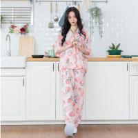 ราคา ชุดนอน Muslin pajamas [ โค้ด 130MUSJUL ลด 130 ฿] ชุดนอนเยื่อไผ่-แขนสั้นขายาว ลายพีช Oversize (B107) (9663317432)
