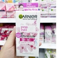 ราคา แบบยกกล่อง ครีม การ์นิเย่ Garnier sakura กุระ โกลว์ ไฮยาลูรอน เซรั่ม ครีม spf 30 pa+++ 1 (1กล่องมี 6ซอง)7ml./ซอง โฉมใหม่ (3940465689)