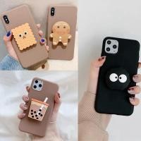 ราคา For iPhone 12 12Pro 12ProMax 5 5s 11 11Pro 11ProMax 6 6s 7 8 Plus X XS XR Max Phone Case Milk tea Cookies Bracket TPU Soft Cover กรณี (4435528031)