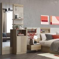 ราคา [กทม. 3-5 วัน ส่ง] Koncept furniture โต๊ะเครื่องแป้ง ขนาด 80 ซม. รุ่น Nikko สีโอ๊ค (80x42x175 ซม.) (10269232695)