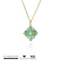 ราคา Gemondo สร้อยพร้อมจี้เงินแท้ 925 ชุบทอง 18K ประดับมรกต และเพทาย ดีไซน์โคมระย้าสไตล์ยุโรป : จี้ทอง จี้พลอย จี้มรกต (8702040743)