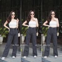 ราคา Punnyพร้อมส่งกางเกงยีนส์เอวสูงขากระบอก แต่งกระดุมสองเม็ด กระเป๋าเล็ก งานป้าย Punny Jeans (3153108429)