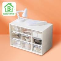 ราคา Bestore Home กล่องใส่เครื่องเขียน กล่องใส่เครื่องสำอาง กล่องเก็บของอเนกประสงค์ มี 9 ลิ้นชัก ขนาดเล็ก สีขาว มินิมอล (3280497742)
