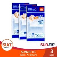 ราคา ถุงซิปอเนกประสงค์ รุ่น H1 ขนาด 7 x 10 ซม. (จำนวน 3 แพ็ค 60ใบ) ซิปล็อคแน่นหนา | SUNZIP (4484999203)