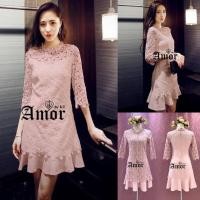 ราคา AMOR เดรสสั้น ชุดเดรส เดรสลูกไม้ ชุดลูกไม้ ลูกไม้ สวยมาก Premium ชายกระโปรง ระบาย เก๋ เริ่ด งานป้าย คุณภาพดี ชุดออกงาน (4391021700)