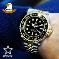 ราคา AMERICA EAGLE นาฬิกาข้อมือผู้ชาย สายสแตนเลส รุ่น AE8018M - SILVERGOLD/BLACK (6915065579)