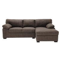 ราคา [กทม. 3-5 วัน ส่ง] Koncept furniture โซฟาผ้าเข้ามุมขวา Kenci สีน้ำตาลเข้ม (245x150x85 ซม.) (9137050269)