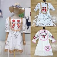 ราคา เดรสสั้น คอแต่งระบายลูกไม้ เดรสน่ารัก มีสายผูกเอว งานป้าย love lady (16791278912)