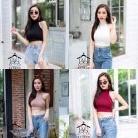 ราคา เสื้อครอปคอเต่าผ้าเรย่อน (1936358940)