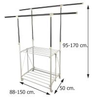 ราคา ราวตากผ้าบาร์คู่ มีล้อเลื่อน #VT-0330 ราวตากผ้าคอนโด ราวตากผ้าสแตนเลส ราวตากผ้าพับเก็บได้ (860455206)