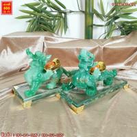 ราคา รวม ปี่เซียะคู่ เรียกทรัพย์ สีหยก งานเรซิ่นสีหยก พร้อมฐาน มีหลายขนาด (753962586)