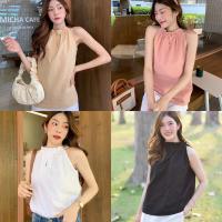 ราคา เสื้อแขนกุดรูดคอ,ผูกโบว์,แขนเว้า,กล้าม,มินิมอล (22139383673)