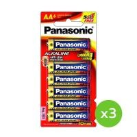 ราคา [ทั้งหมด 3 แพ็ค] PANASONIC พานาโซนิค ถ่านอัลคาไลน์ ขนาด AA 5+1 ก้อน (3722612804)
