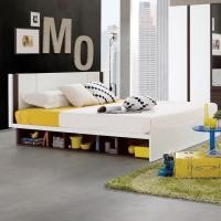 ราคา [กทม. 3-5 วัน ส่ง] Koncept furniture เตียงนอน 5 ฟุต รุ่น Patinal สีขาว (158x208x90 ซม.) (10451118936)