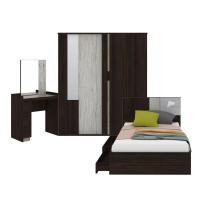 ราคา SB Design Square ชุดห้องนอน ขนาด 3.5 ฟุต รุ่น Econi สีเข้มลายไม้ธรรมชาติ แบรนด์ SB FURNITURE (11566571060)