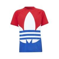 ราคา adidas ไลฟ์สไตล์ เสื้อยืดโลโก้ Trefoil ขนาดใหญ่ เด็ก สีแดง GE1973 (7544874206)