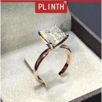 ราคา PLINTH แหวนเงินแท้ 925 หัวใจและลูกศรเจ้าหญิงสแควร์ไดมอนด์โรส509 (2348391393)