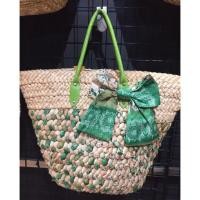ราคา กระเป๋าสานhandmade ติดโบว์มีสองสี (1967592708)