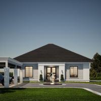 ราคา แบบบ้านClassic house ราคาสร้างถูกแต่ดูหรูหรา ขนาดใช้สอย 134 ตารางเมตร SV-024 lowcost HOME (20651101161)