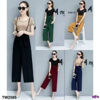 ราคา ชุดเอี๊ยม เสื้อยืด คอกลม แขนสั้น + กางกาขายาว เอี๊ยมกางเกง เสื้อผ้าแฟชั่น ชุดเซท ชุดเที่ยว 2580 (2303433668)