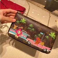 ราคา LOUIS VUITTON/LV/ Pochette Felicie three-in-one chain bag old flower graffiti กระเป๋าสะพายข้าง สีน้ำตาล (22948841306)