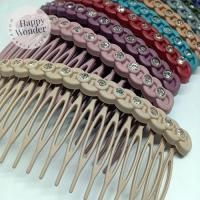 ราคา หวีสับ หวีเสียบผม เนื้อด้าน สไตล์เกาหลี เกลียวโซ่ประดับเพชร มี 12 สีให้เลือกสวย ไม่เจ็บศีรษะ (10932833631)