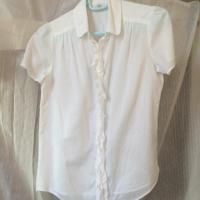 ราคา เชิ้ตขาว Uniqlo ใช้งานน้อย Size S เนื้อดีมาก แขนสั้นตุ๊กตา (93613957)