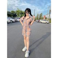 ราคา มินิเดรส คอปกแขนสั้น กระดุมหน้า ลายบลูเบอรี่ (18112409905)