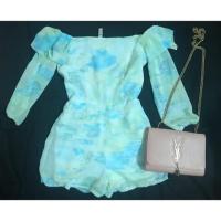 ราคา จั๊มสูท แขนระบาย สีเขียวมิ้น (4005446395)