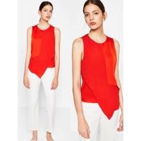 ราคา ZARA เสื้อแขนกุดสีแดงส้ม (1566224961)