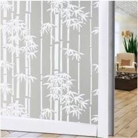 ราคา Sticker สติ๊กเกอร์ติตกระจก PVC มีกาวในตัว ขนาด 45 ซม.ยาว 2 เมตร #ลายไผ่ขาว (6026794372)