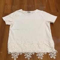 ราคา เสื้อสีขาว Zara แบรนด์แท้ ปลายเสื้อตกแต่งลูกไม้ (160778921)