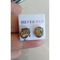 ราคา ต่างหูแป้นเงินหินไหมทอง (10896920316)