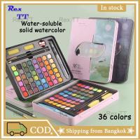 ราคา Rex TT 36/48 colors solid water color paint set metal iron box watercolor paint pocket Pigment for drawing Art supplies (21025316130)