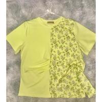 ราคา เสื้อยืดสีเหลืองลายดอกมีโบว์ (23250808864)