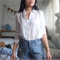 ราคา เสื้อเชิ้ต สีครีม h&m มือสอง (4701344172)