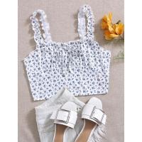 ราคา SHEIN.Anda72เสื้อครอปสายเดี่ยวระบาย อกกลีบบัวพร้อมส่ง (11446229519)