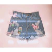 ราคา กางเกงยีนส์ขาสั้นปอมๆ งานป้าย แบรนด์ Macaron (1556620949)