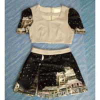 ราคา ชุดเซ็ท เสื้อครอป+กางเกงกระโปรง (1282425797)
