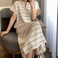 ราคา Cj Air ผ้าฝ้าย ยักษ์ใหญ่ ใส่สบาย! ชุดเดรสเสื้อยืด แขนสั้น ลายทาง ทรงหลวม เข้ากับทุกการแต่งกาย สไตล์เกาหลี และญี่ปุ่น สําหรับผู้หญิง (19046657864)